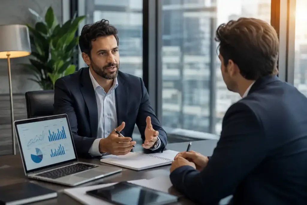 جلسه کوچینگ مدیران برای رشد مهارت‌های مدیریتی و توسعه کسب‌وکار