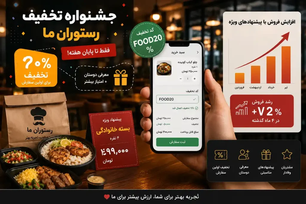 استفاده از پیشنهادهای ویژه برای جذب مشتری و افزایش فروش رستوران
