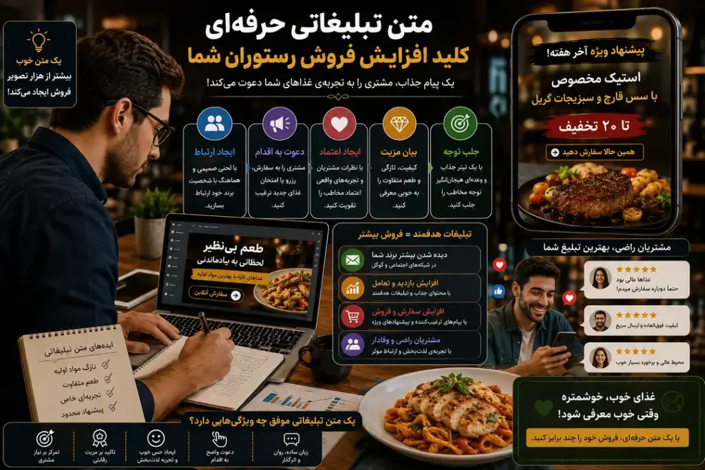 نوشتن متن تبلیغاتی موثر برای افزایش فروش رستوران